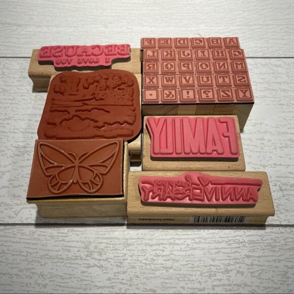 Wood and Rubber Stamp Love Family and Anniversary 6 Piece Bundle - Picture 11 of 11